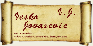 Vesko Jovašević vizit kartica